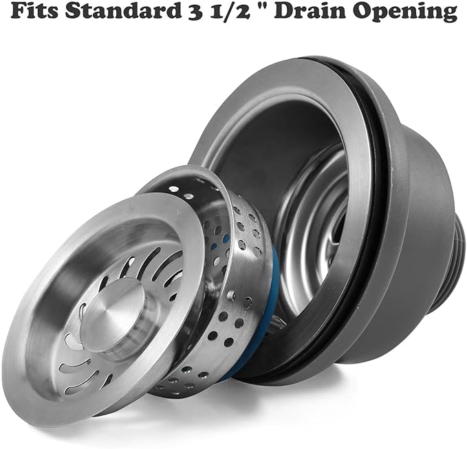 3-1/2 ‘’Kitchen Sink Drain Assembly Kit 304 Stainless Steel Sink Strainer Drain - Image 3