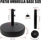 50LBS Round Umbrella Base Water Filled with Steel Umbrella Holder, Heavy Duty Fillable Umbrella Base Stand for Outdoor, Patio, Lawn, Garden (Black) (Stripes) - Image 4