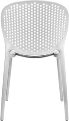 2xhome Patio Dining Chair | Modern Stackable Outdoor Pool Side Chair | Weather Resistant Plastic for Yard, Porch, Balcony, Kitchen, White, Single, Set of 1 - Image 8