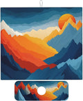 Colorful Mountains Sunset Dish Drying Mat by Unknown