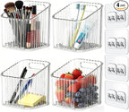 4 Pack Acrylic Wall Mounted Storage Racks, Stackable Cabinet Door Storage by tatibanajewelry