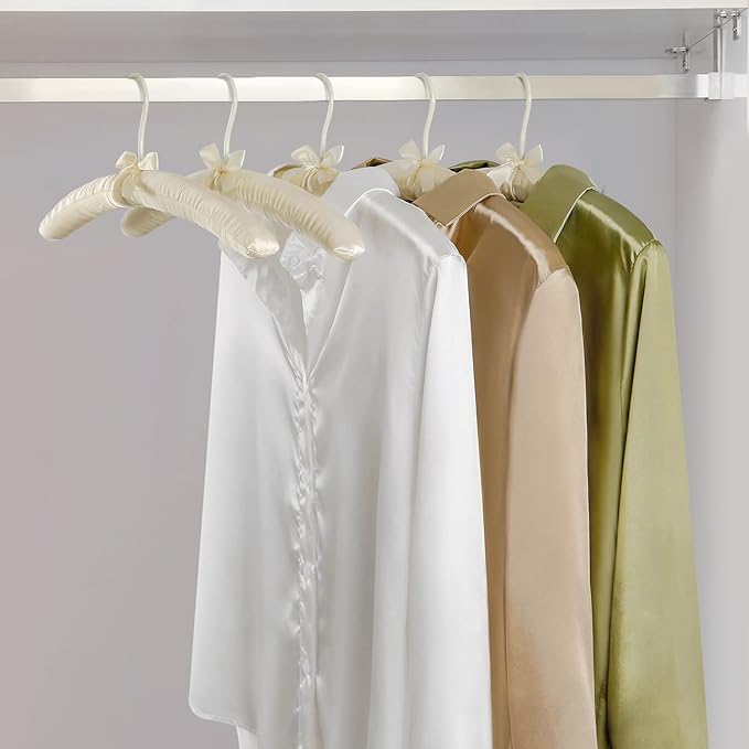TOPIA HANGER Padded Hangers for Women Clothing, 17-inch Satin Hangers 10 Pack - Image 6