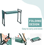 2-in-1 Garden Kneeler & Seat, Folding Seat w/EVA Foam Kneeling Pad & Removable Tools Pouch, Sturdy Steel Frame, No Assembly, Portable Heavy Duty Garden Stool for Women & Men - Image 5