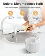 Diatomite Sponge Holder for Kitchen Sink, Quick Dry Diatomaceous Earth Compact - Image 4