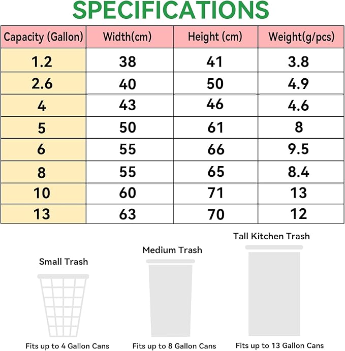 10 Gallon Trash Bag Drawstring, Garbage Bags - Image 3