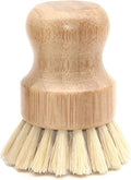 Natural Sisal Dish Washing Brush Bamboo Round Scrub Brush Pots Pans Vegetables by BIEAEIA