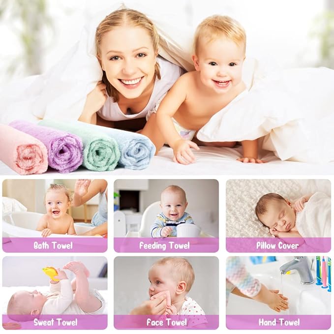 Orighty Baby Washcloths 24-Pack, Microfiber Coral Fleece Baby Towels, Super - Image 3