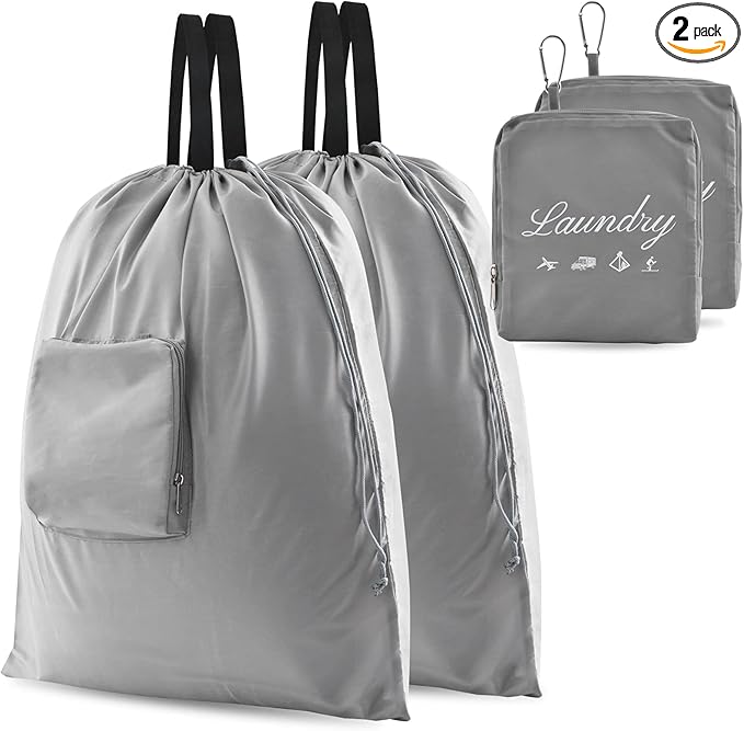 2 Pcs Travel Laundry Bags, JHX Dirty Clothes Organizer【Upgraded】with Handles by JHX