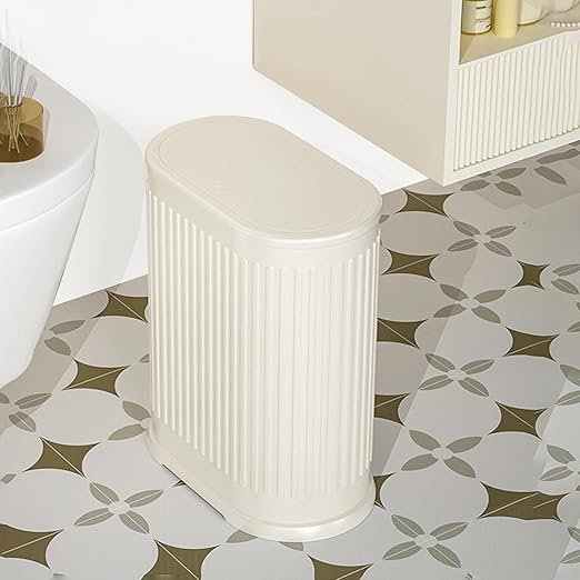 1.6 Gallon Trash Can with Lid, Small Bathroom Trash Can Wastebasket, Slim - Image 8