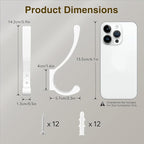 Coat Hooks Wall Mount, Hooks for Hanging Heavy Duty, Screw in Wall Hanger for - Image 3