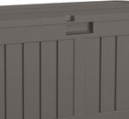 Suncast 50 Gallon Plastic Deck Box with Molded Lockable Feature and Weathertight Construction for Home, Patio, Lawn, and Garden Storage, Gray - Image 7