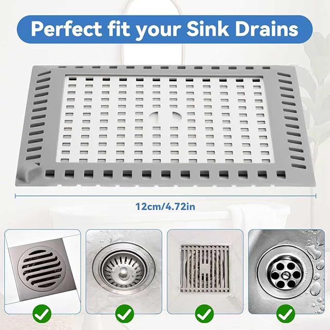2Pcs Shower Drain Hair Catcher, 4.72" Shower Drain Cover, All-in-One Universal - Image 3