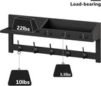 AMBIRD Wall Hooks with Shelf, 26.57 Inch Entryway Wood Coat Hooks - Image 5