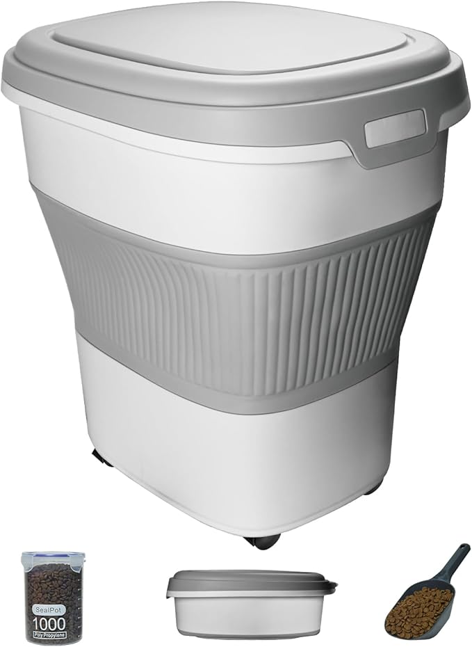 28-30Lbs Dog Food Storage Container, Collapsible Dog Food Container by HOYTAMDARHOMESTORAGE
