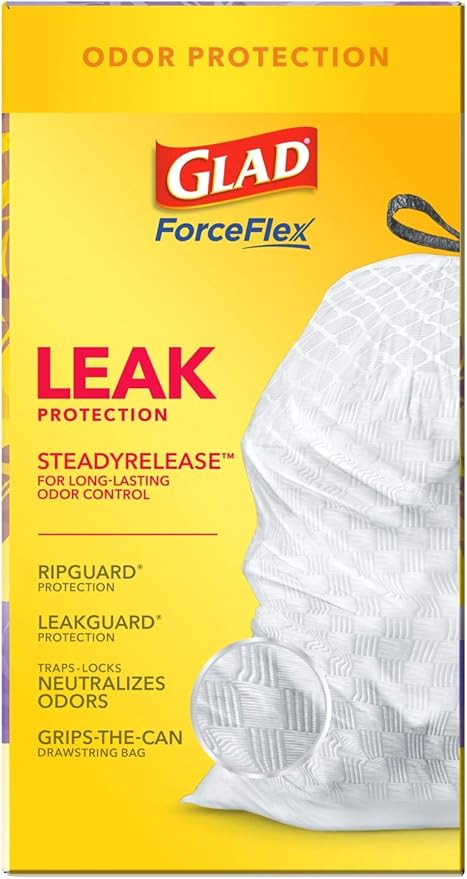 Glad ForceFlex Tall Kitchen Trash Bags, 13 Gallon, Gain Lavender - Image 16