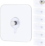 Uniclife 30 Pcs Self Adhesive Picture Hooks 40 lbs Load No Drill Screw Stickers by UnicLife