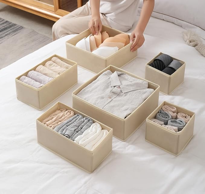 12 Pack Drawer Organizer Clothes, Foldable Fabric Dresser Organizer Closet - Image 5