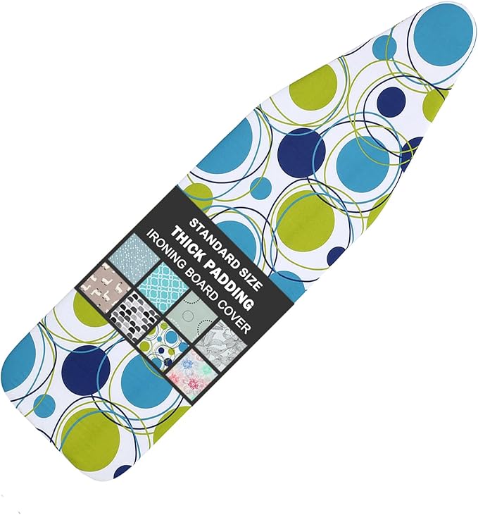 Ironing Board Cover and Pad Standard Size 15" x 54", 3 Pairs of Hook and Loop by LCLW