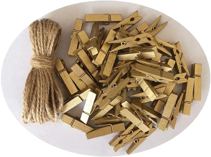 DurReus Small Wooden Clips Cute 1.5 Inch Clothespin Photo Paper Diy Craft Holder by Unknown