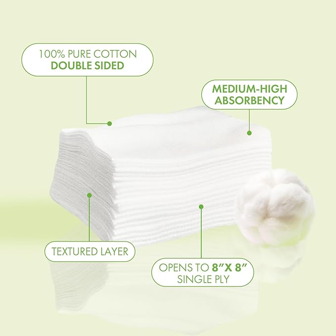 Intrinsics Large 4x4 Cotton Squares 2 Pack | 4-Ply Cotton Pads - Image 2
