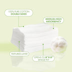 Intrinsics Large 4x4 Cotton Squares 2 Pack | 4-Ply Cotton Pads - Image 2