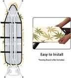 Nuxovilar Olive Green & Beige Leaf Pattern Ironing Board Cover, This Cover Fits - Image 5