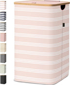 BALEINE Laundry Hamper with Lid, Tall Laundry Baskets with Bamboo Pull Handles by BALEINE