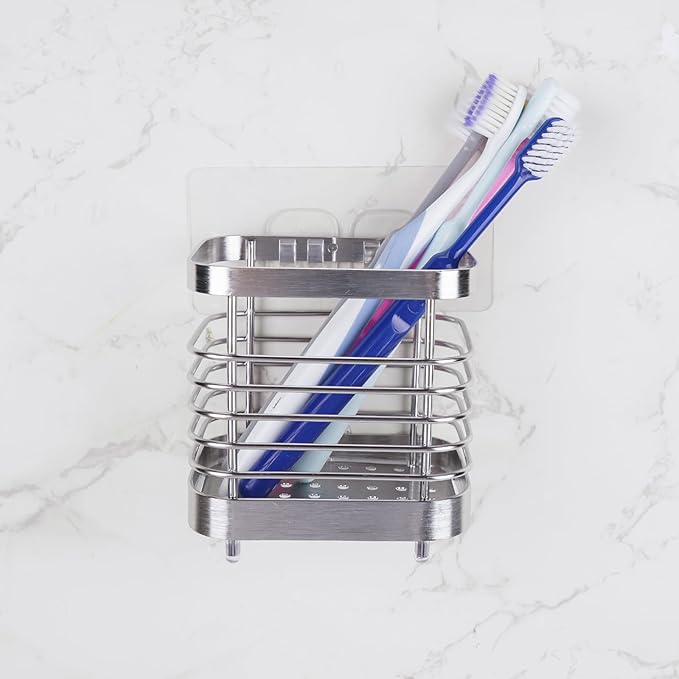 Wall Mount Toothbrush Holder for Bathroom, Stainless Steel Rustproof Toothbrush - Image 5