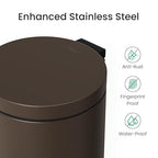 Cesun 1.2 Gallons Small Brown Trash Can, Bathroom Garbage Can - Image 3