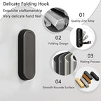 4PCS Folding Coat Hook, Heavy Duty Wall Hooks Made of Zinc Alloy, Foldable Wall - Image 2