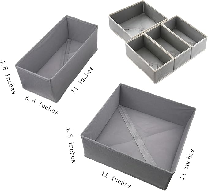 Drawer Organizer Set of 4 Light Grey - Image 7