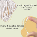 1000 Count Bamboo Cotton Swabs, Double Pointed Organic Cotton Swabs - Image 2