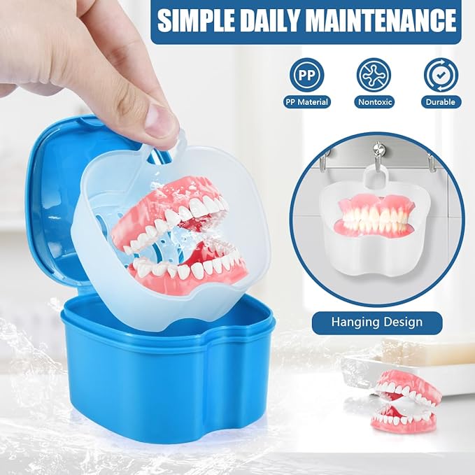 2 Pack Denture Bath Case Cup Box Holder Storage Container - Image 4