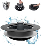 Hibbent Upgraded 3 in 1 Kitchen Sink Drain Strainer and Stopper Combo, by Hibbent