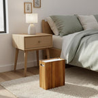 3 Gallon Wooden Trash Can with Liner, Small Solid Wood Bathroom Trash Can - Image 5