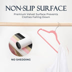 HOUSE DAY Pink Velvet Hangers 20 Pack, Premium Non-Slip Felt Clothes, Sturdy - Image 3