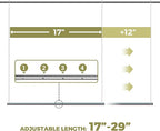 Hanging Closet Rod, 17-29In Adjustable Width and Up to 37In Height Adjustable - Image 3