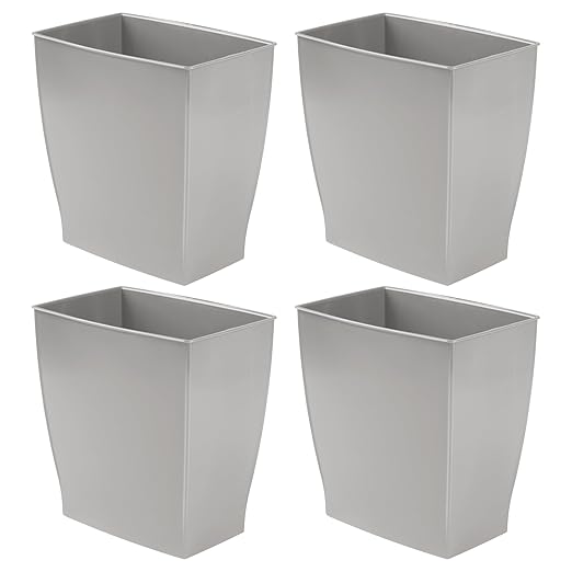 iDesign Small Plastic Bathroom Trash Can, Slim Rectangle Garbage Bin - Image 8