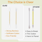 Bamboo Cotton Swabs 1000 Counts in Storage Box, Organic Cotton Buds - Image 5