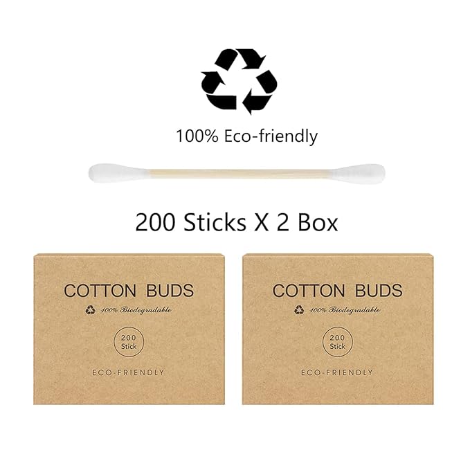 Bamboo Cotton Swabs With Wooden Sticks - Image 3