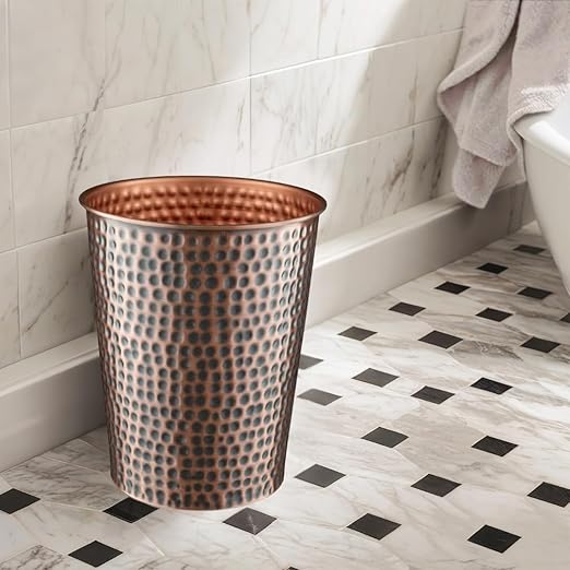 Monarch Abode Metal Bathroom Trash Can – Waste Basket - Image 6