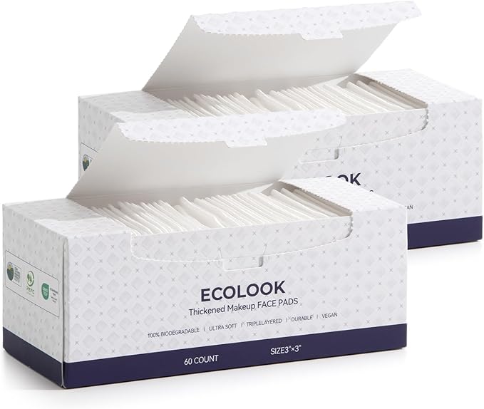 ECOLOOK Triple-Layer Cotton Facial Pads | Textured Exfoliating & Ultra-Soft by Unknown