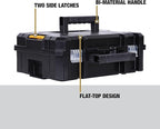 DEWALT TSTAK II Tool Box, Flat Top Tool Storage Case, Organizer Box Holds Up To - Image 6