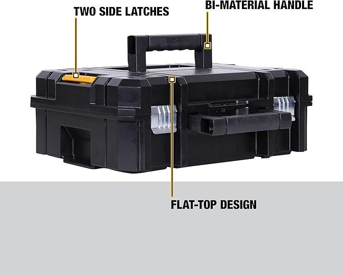 DEWALT TSTAK II Tool Box, Flat Top Tool Storage Case, Organizer Box Holds Up To - Image 6