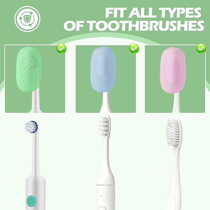 6 Pack Toothbrush Covers, Tooth Brush Cover Cap - Image 2