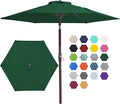 JEAREY 7.5FT Patio Umbrella Outdoor Market Umbrella with 6 Sturdy Ribs, Push Button Tilt/Crank Table Umbrella for Garden, Deck, Backyard and Pool, Dark Green by JEAREYOutdoorsCollection