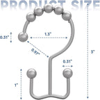 Titanker Shower Curtain Hooks Rings, Rust-Resistant Metal Double Glide Shower - Image 6