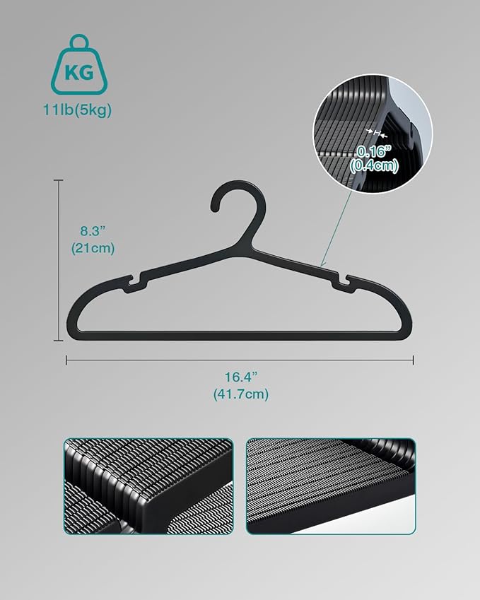 30 Pack Clothes Hangers, Non Slip Plastic Coat Hangers, Space Saving Hangers - Image 7
