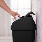 Sterilite 8-Pack Swing Top Wastebasket, Sleek Square Profile Trash Can - Image 4