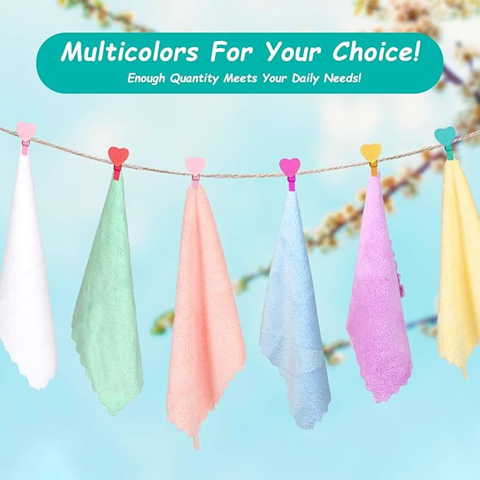 HOMEXCEL Baby Washcloths 12 Pack-Microfiber Coral Fleece Baby Bath Face Towel 7 - Image 5